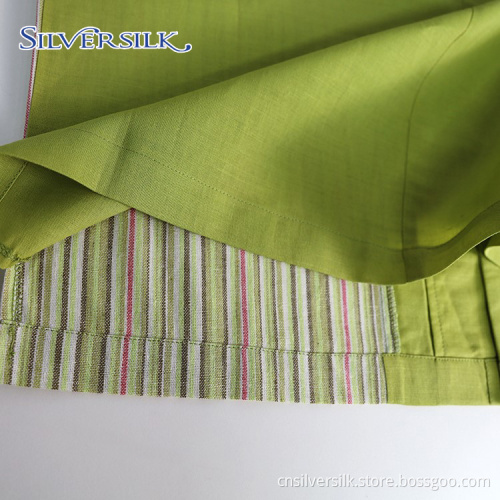 Camisas de manga curta em fio tingido com listras de linho rayon